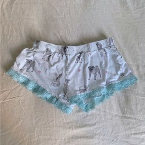 Puppy Shorts With Blue Lace